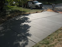 Newly poured driveway
