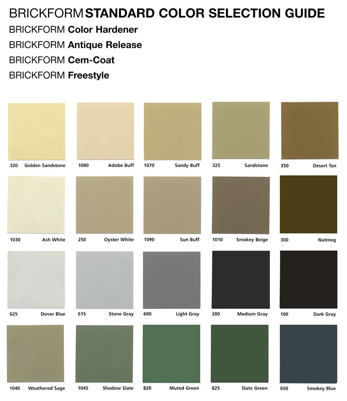 Brickform Standard Colors