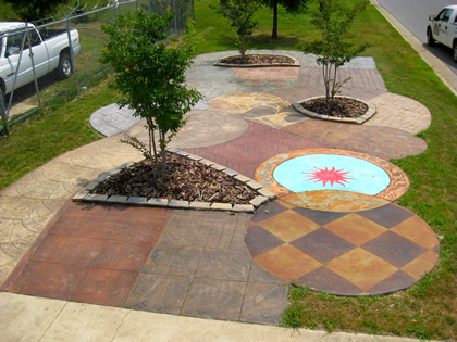 stamped concrete samples at our office