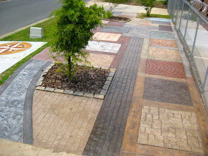 stamped concrete samples at our office